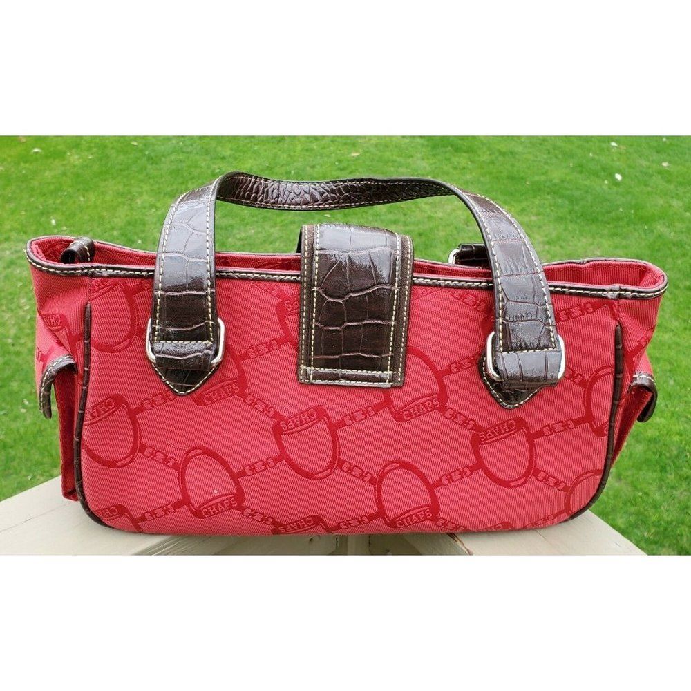 NEW Chaps Stirrup Bridle Buckle Newbury Street Red Style 50617 CP Purse Handbag - Picture 4 of 10